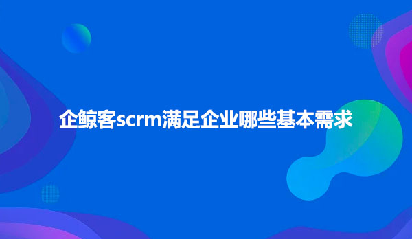 企鲸客scrm满足企业哪些基本需求