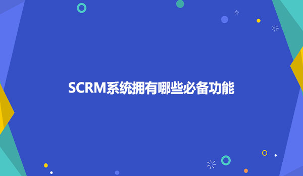SCRM系统拥有哪些必备功能