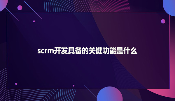 scrm开发具备的关键功能是什么