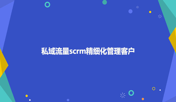私域流量scrm精细化管理客户